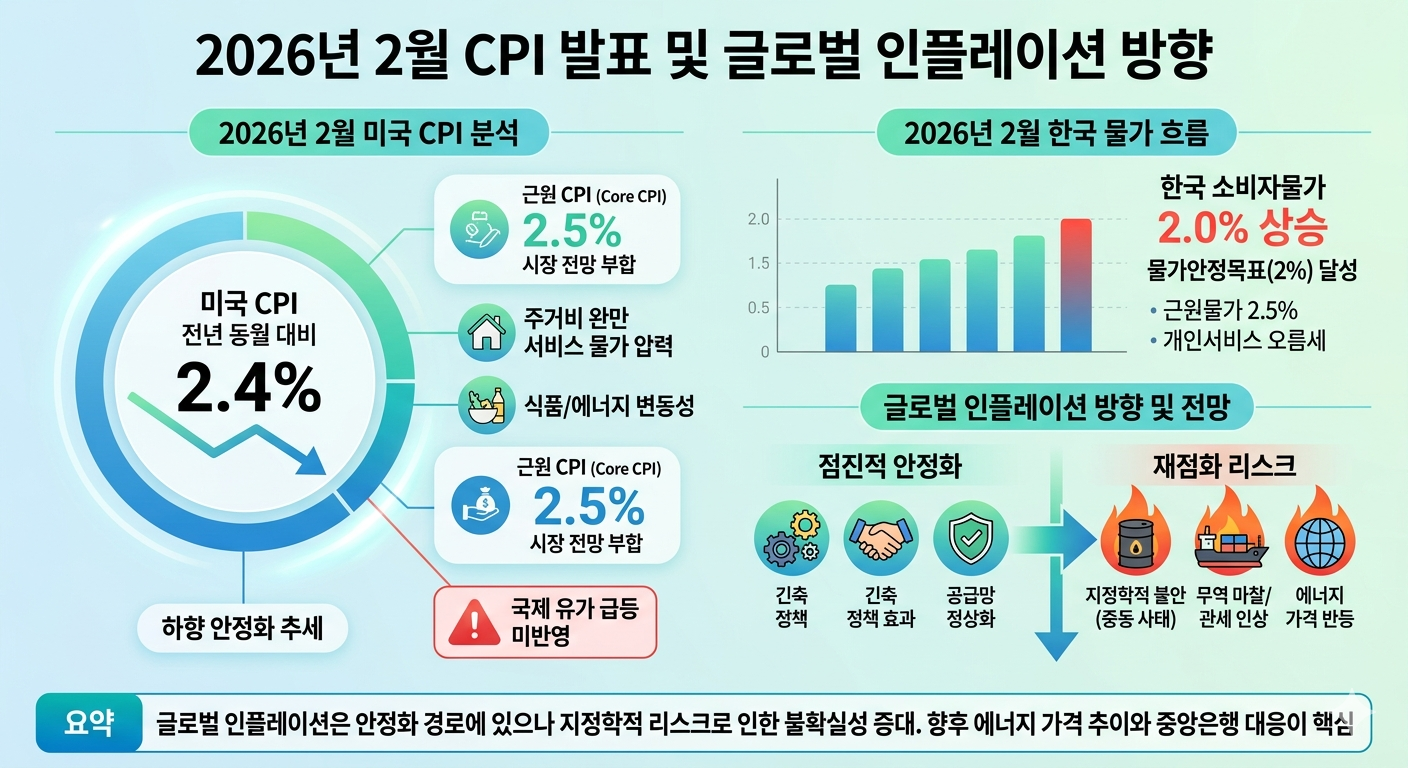 2026년 2월 CPI 발표 물가 흐름과 글로벌 인플레이션 방향