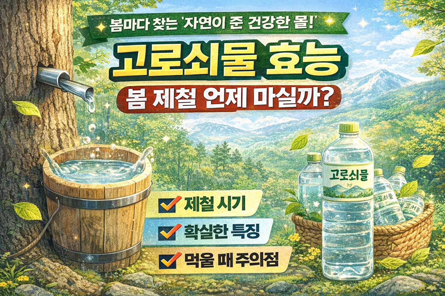 고로쇠물 효능 봄 제철 언제 마시는지 제대로 알아보기