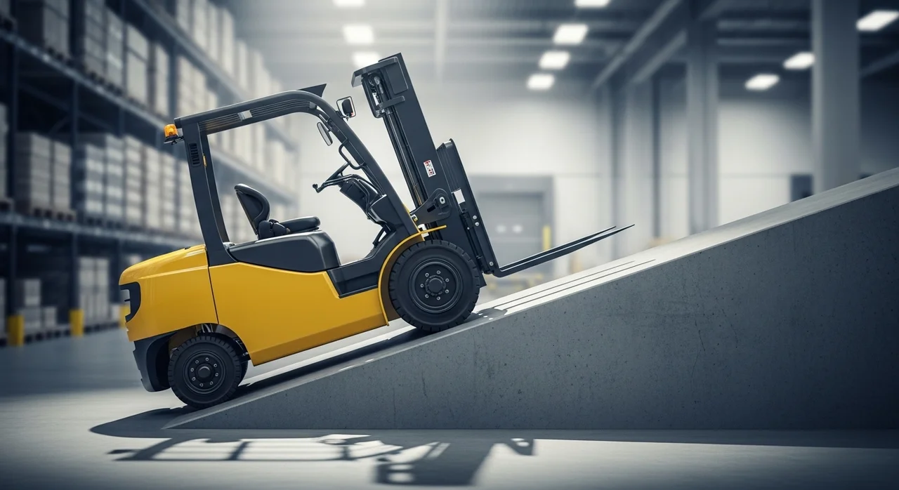 지게차 등판능력 계산기 사용법: 하중별 경사로 한계 각도 측정 가이드