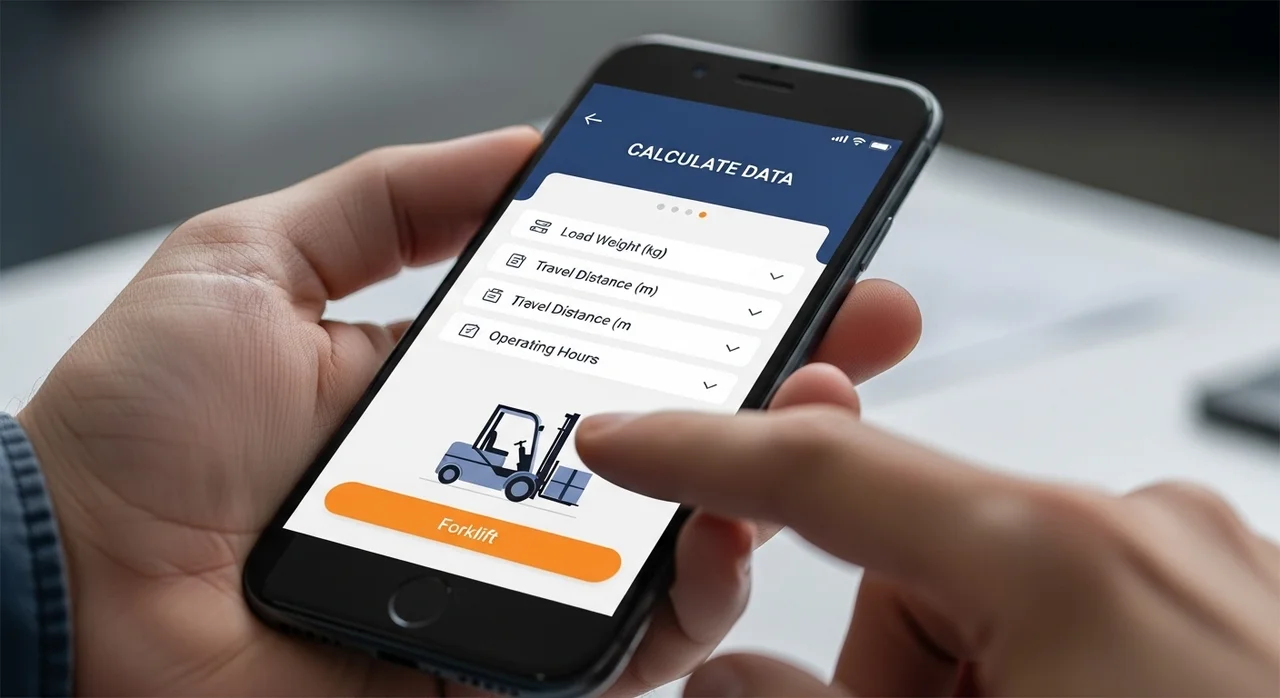 지게차 등판능력 계산기 사용 절차