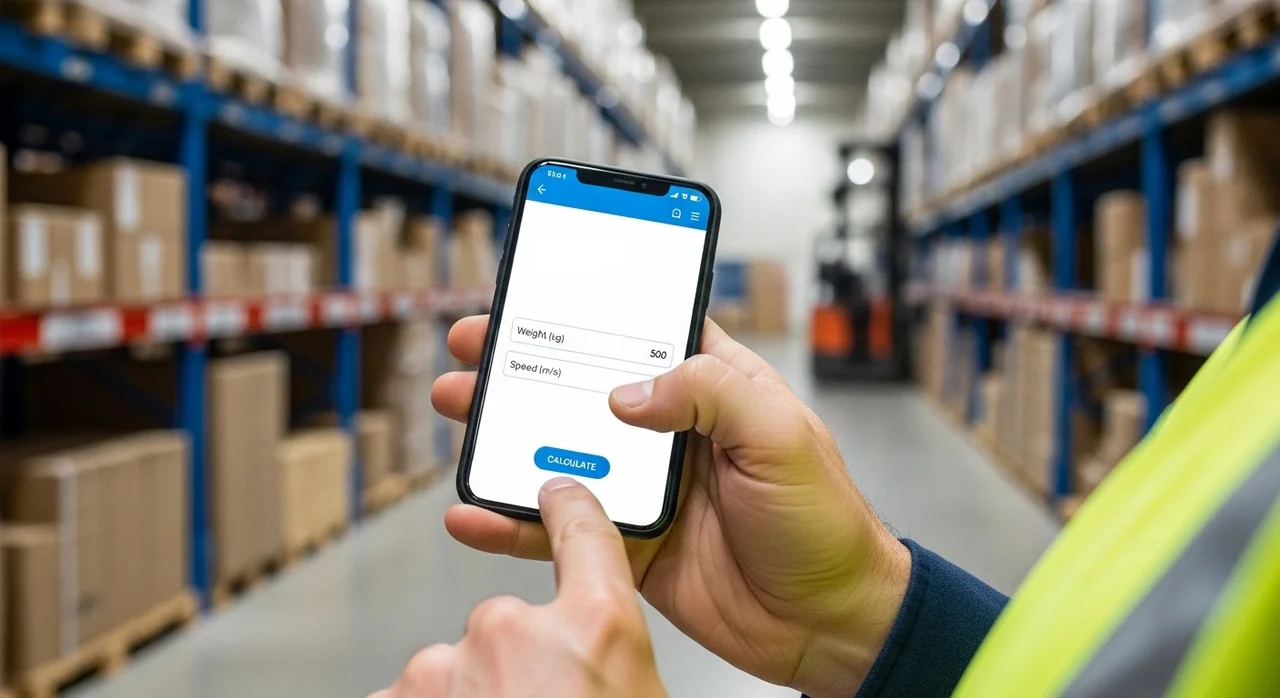 지게차 제동거리 계산기 사용법