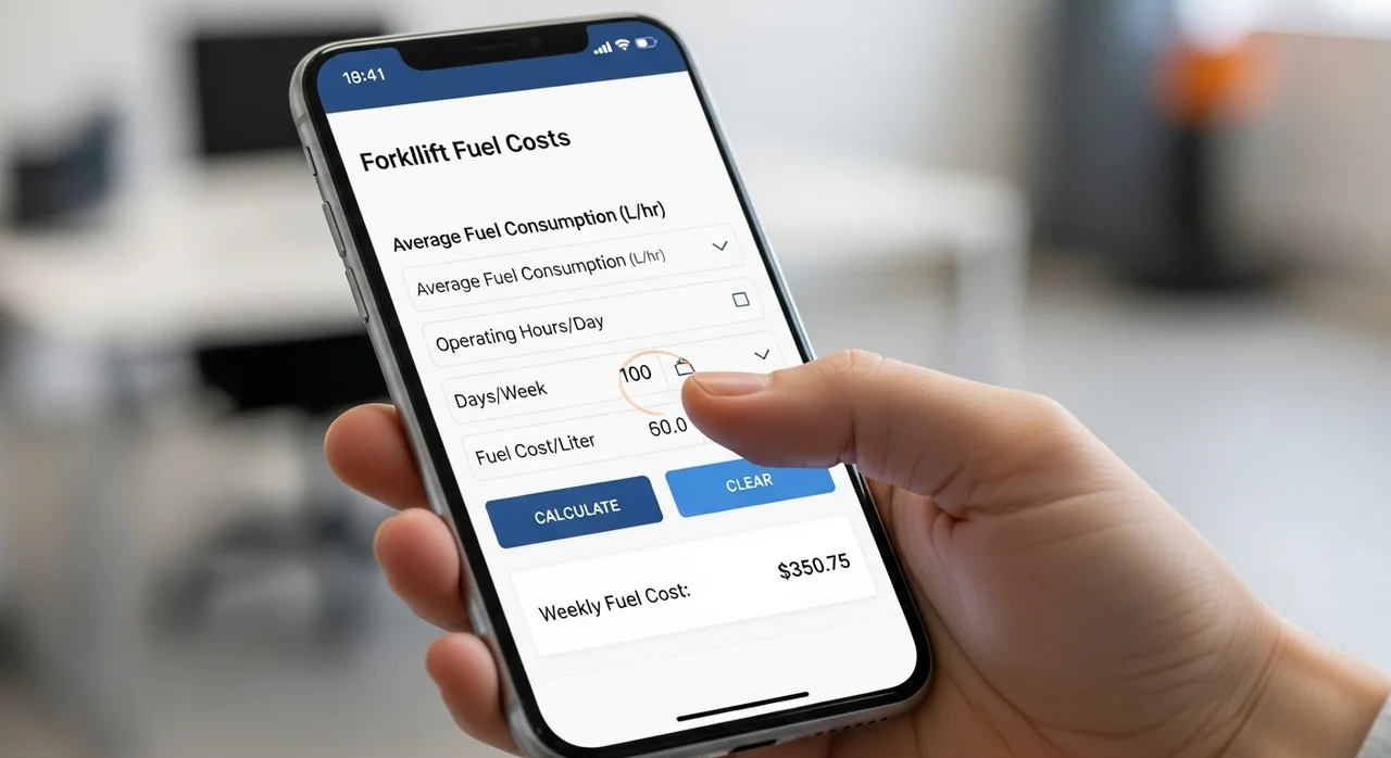 지게차 연료소모량 계산기 사용법 3단계