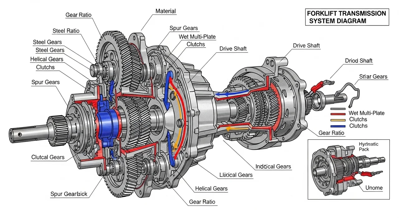 엔진식 지게차의 최고속도 계산 원리