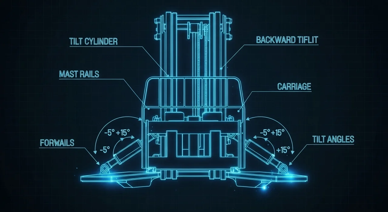 지게차 안전의 핵심, 틸트 실린더 압력 계산이 중요한 이유