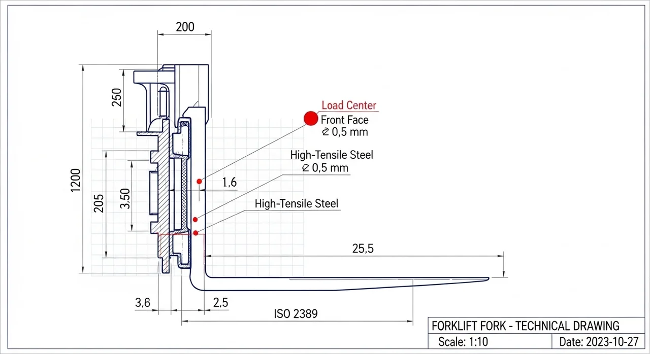 지게차 포크 강도 계산을 위한 필수 데이터