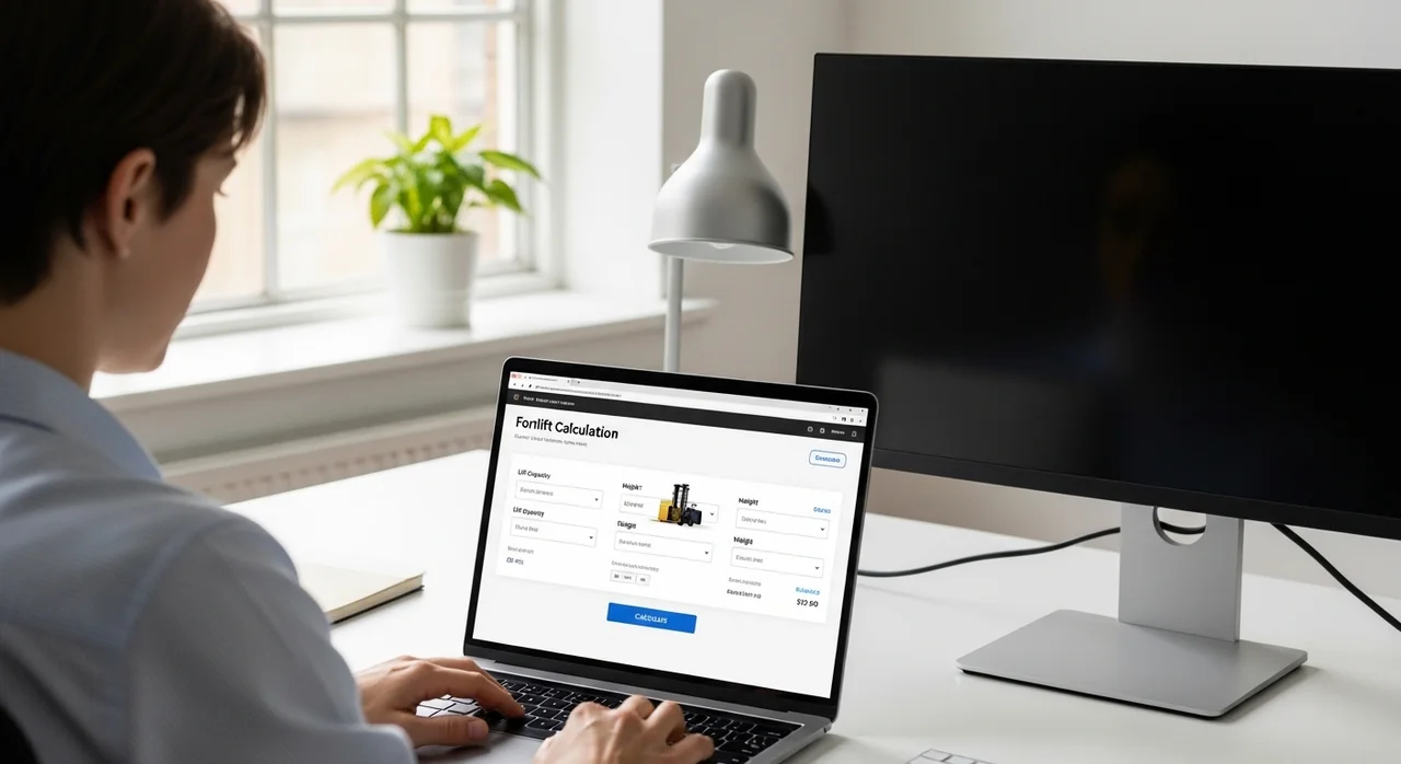 지게차 포크 강도 계산기 사용 단계