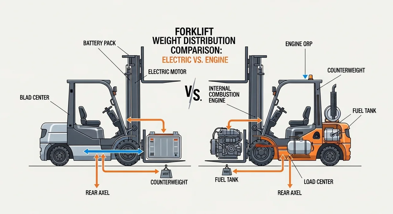 전기 지게차 vs 엔진 지게차: 타이어 설계의 결정적 차이