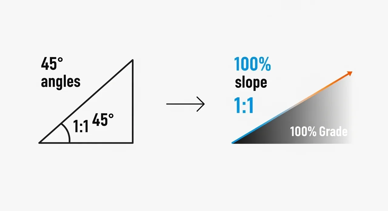 경사도(%) vs 경사각(도) 무엇이 다를까요?