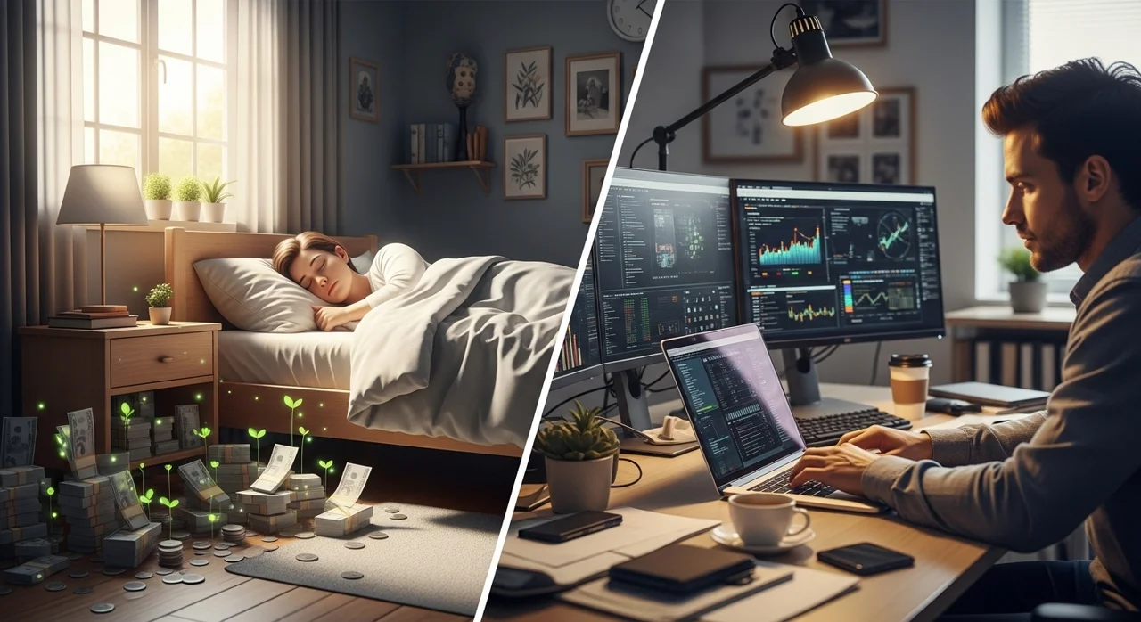 자동화 수익 vs 단순 노동 부업 비교