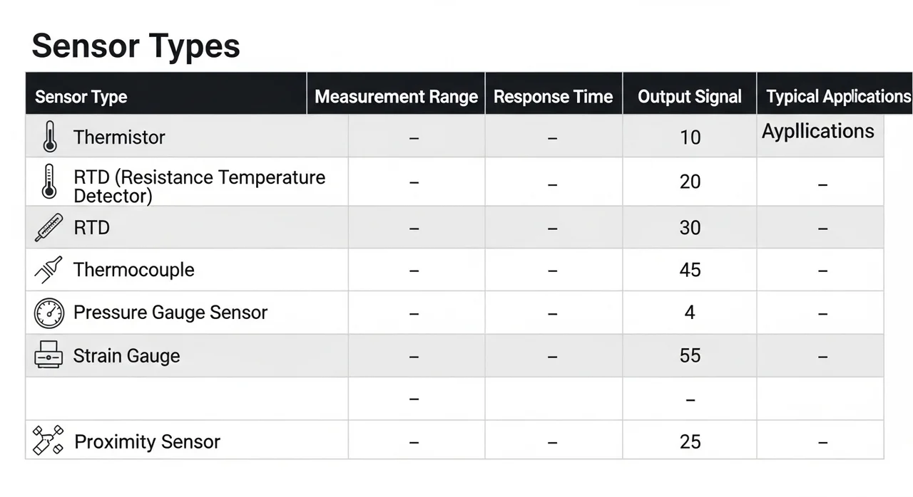 주요 센서별 측정 특성 한눈에 비교하기