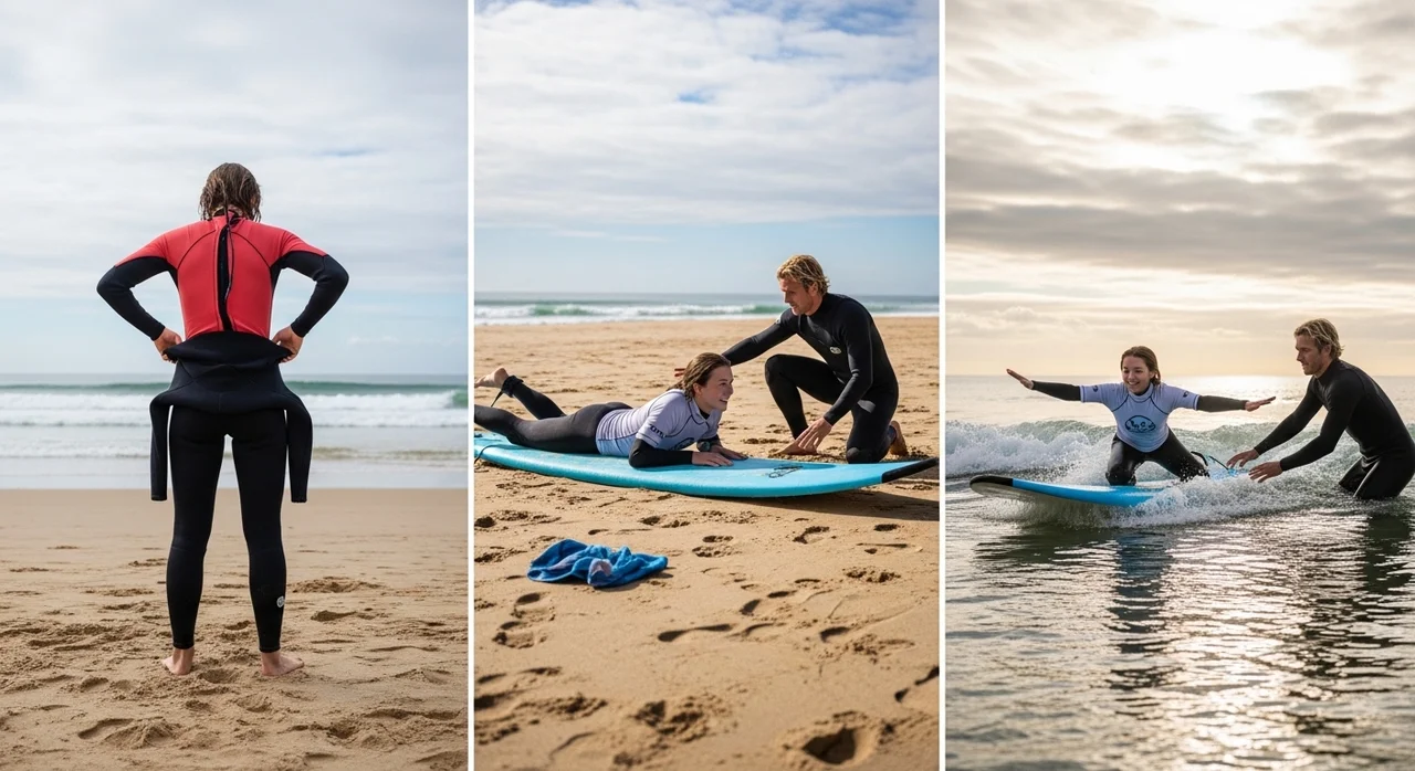 양양 서핑 체험 진행 단계 (초보자용)