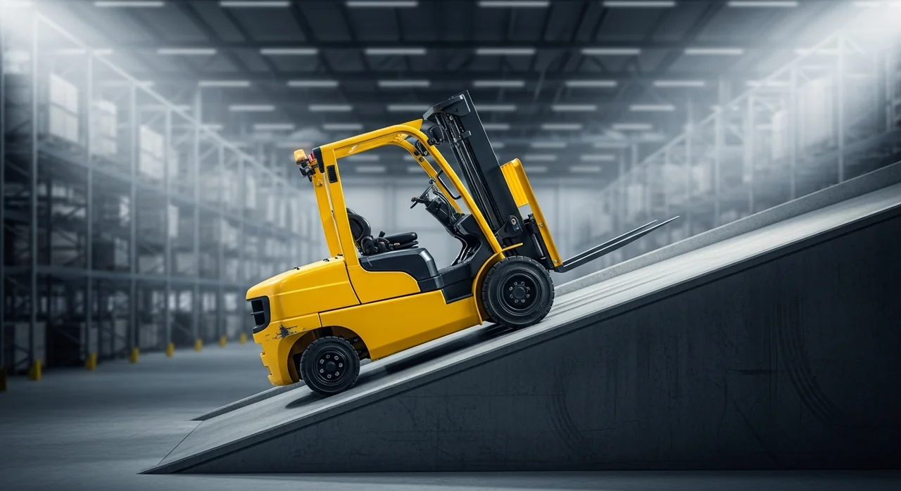 지게차 등판능력 계산기 | 하중별 경사로 등판 각도 및 성능 측정