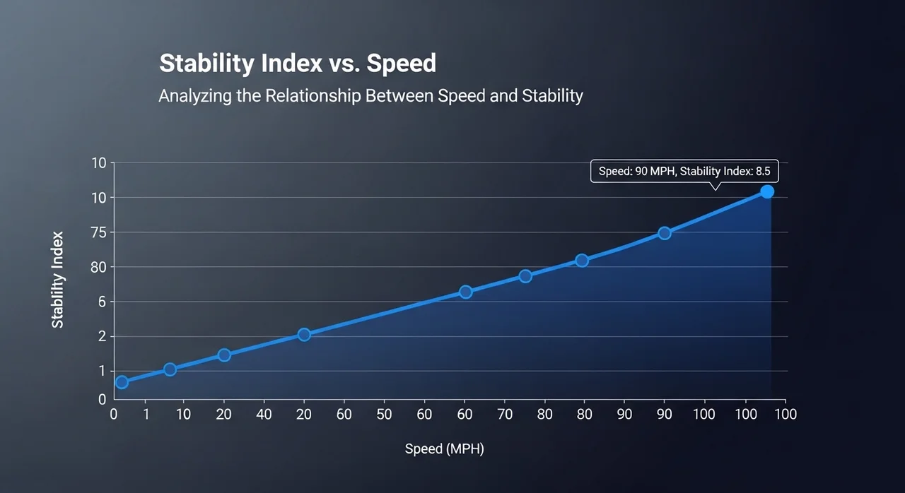 속도별 동적 안정도 수치 비교