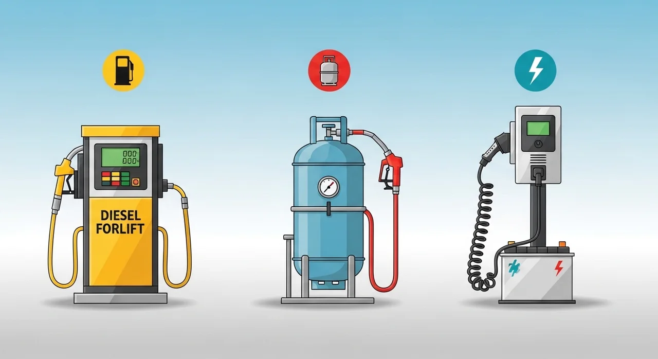 지게차 연료 타입별 평균 소모량 비교