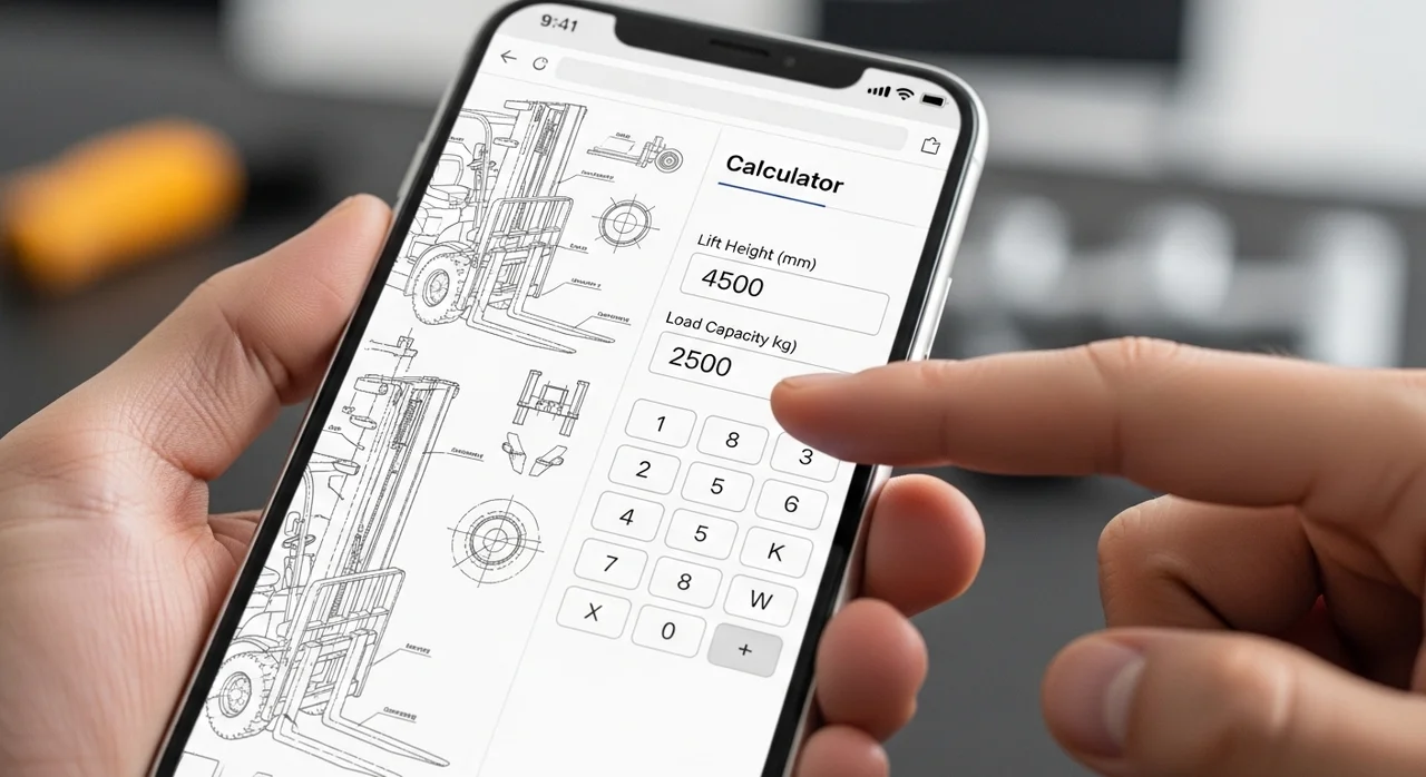지게차 선회반경 계산기 사용 방법 (3단계)