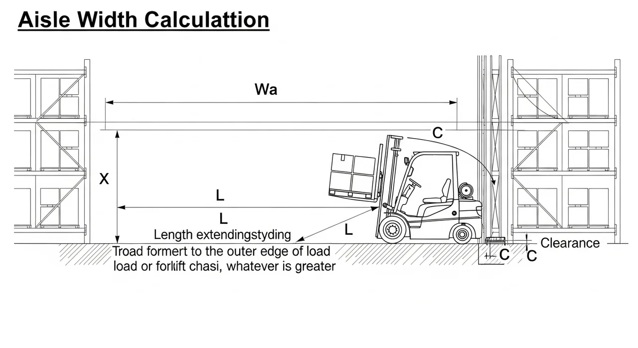 직각적재통로폭(AST) 계산 공식 완벽 이해