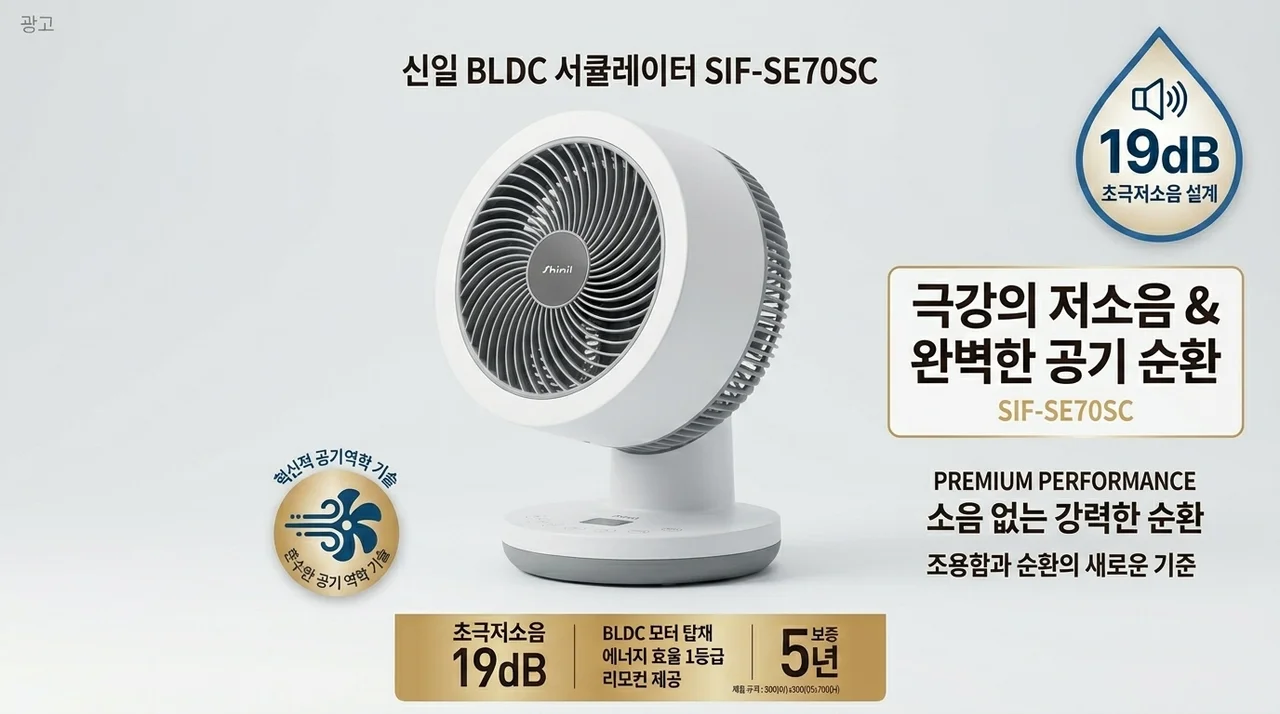 신일 BLDC 써큘레이터 SIF-SE70SC, 역대급 저소음에 공기순환까지 완벽?