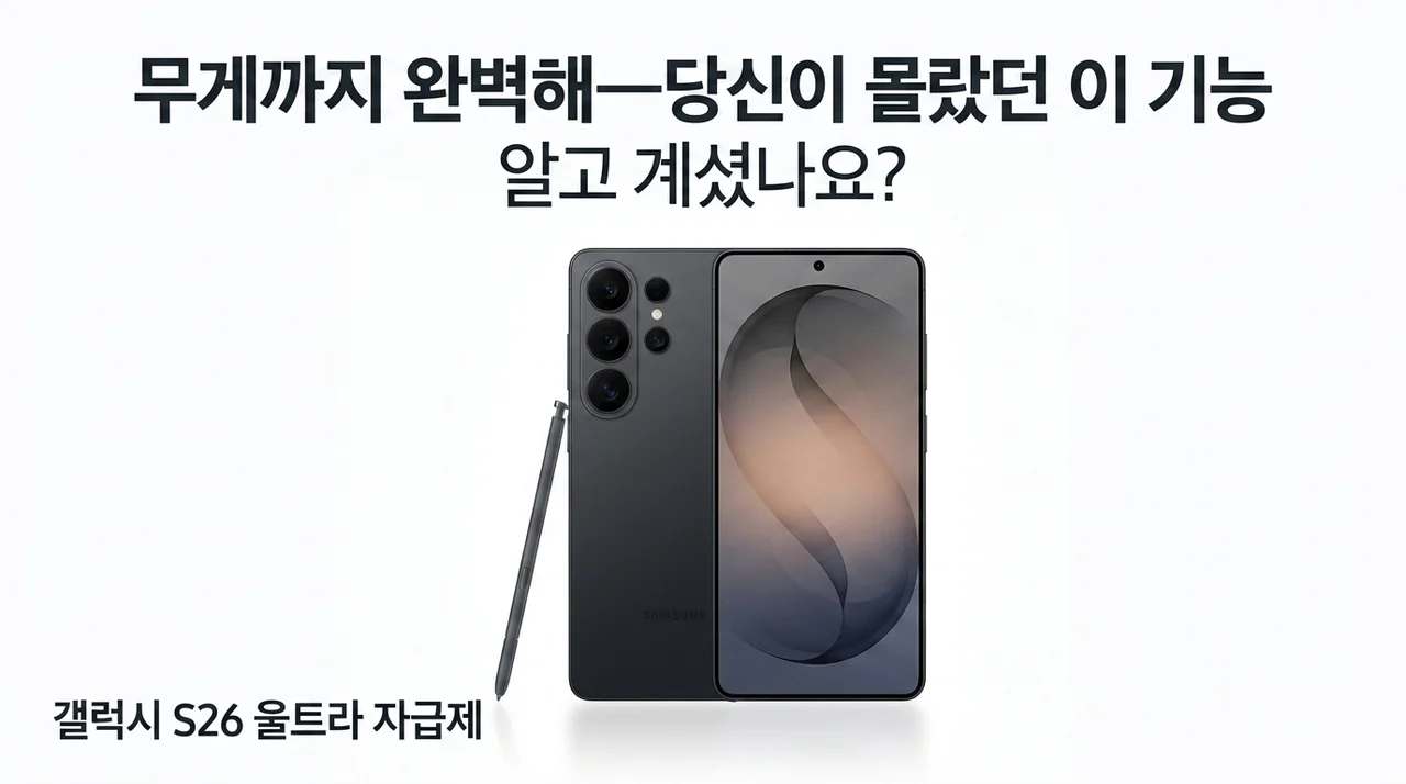 무게까지 완벽해진 삼성전자 갤럭시 S26 Ultra 자급제, 이 기능은 몰랐죠?