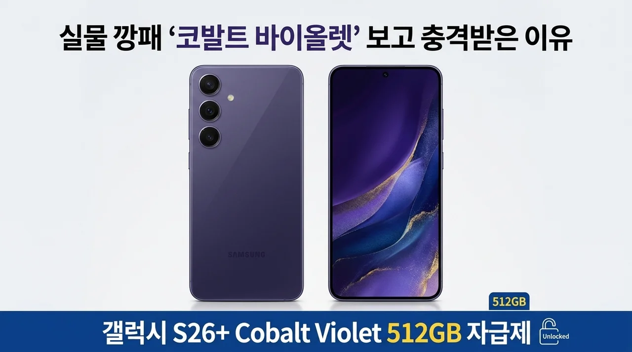 삼성전자 갤럭시S26Plus 자급제 512GB, 코발트 바이올렛 실물 보고 충격받은 이유