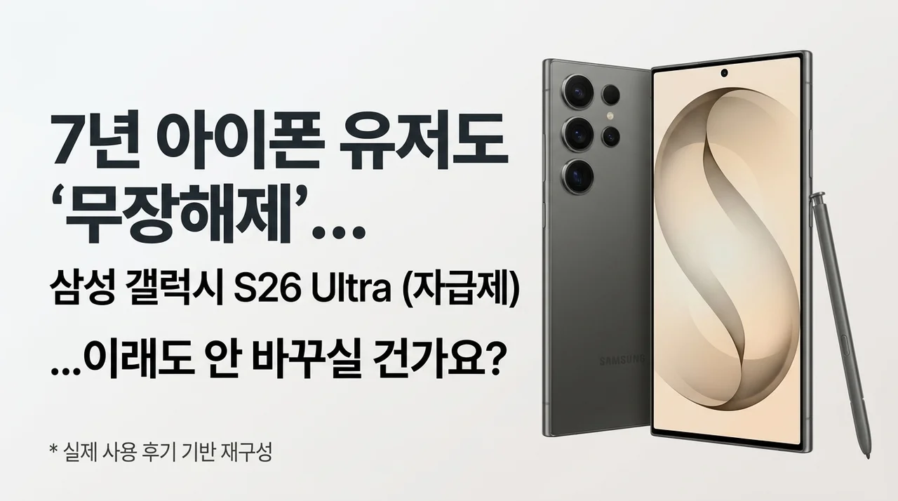아이폰 7년 유저도 무장해제시킨 삼성전자 갤럭시 S26 Ultra 자급제, 이래도 안 바꾸실 건가요?