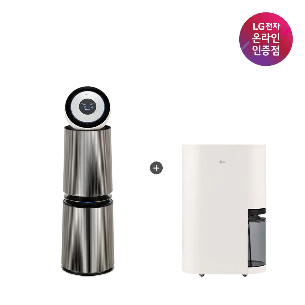 LG 퓨리케어 AI 360 공기청정기 + LG 휘센 오브제컬렉션 제습기 세트 (AS336NSLC+ DQ214MEGA) 상세 이미지 1