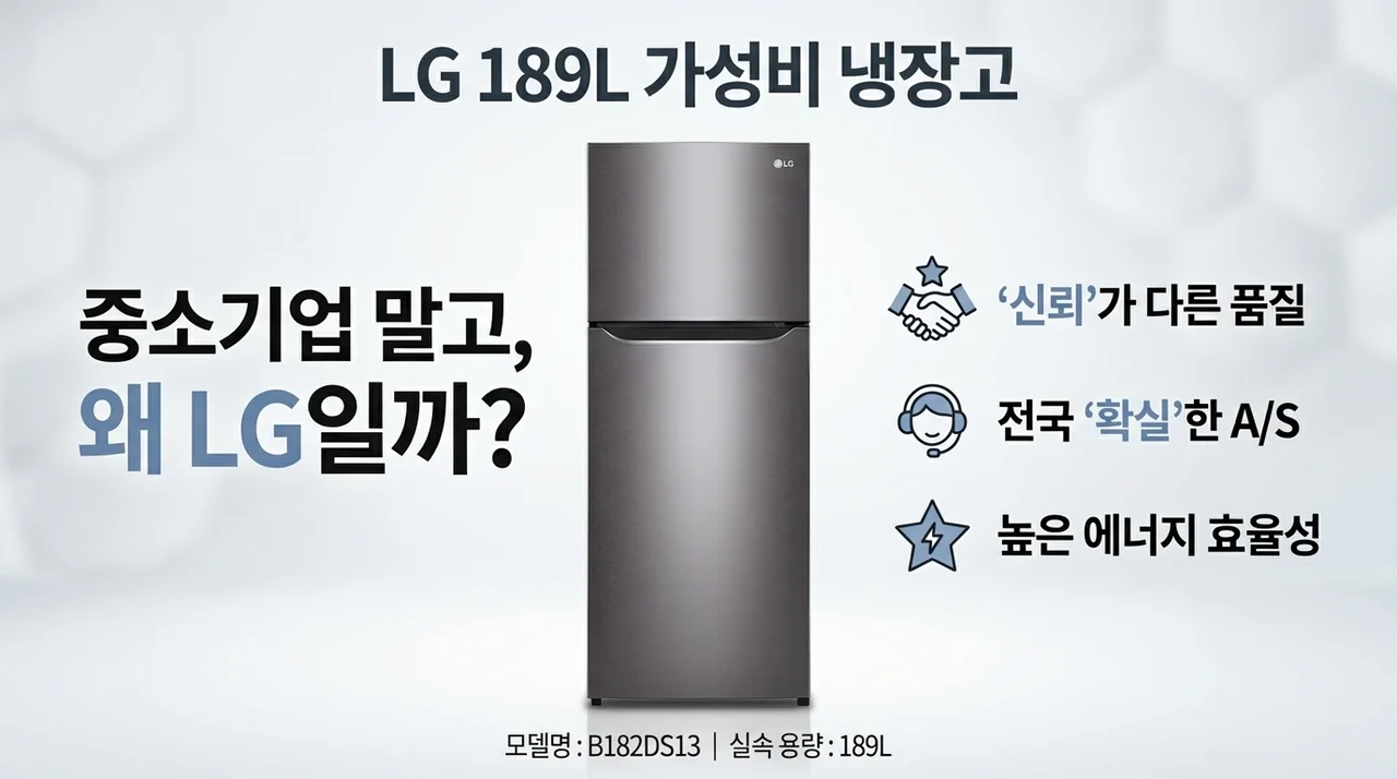 가성비 끝판왕 LG 189L 냉장고 B182DS13, 중소기업 대신 선택한 진짜 이유