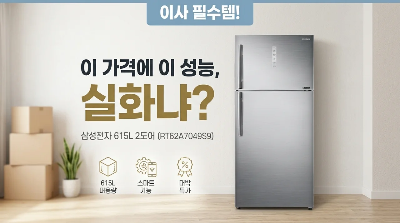 이사 필수템! 삼성전자 615L 2도어 냉장고 RT62A7049S9, 이 가격에 이 성능 실화?