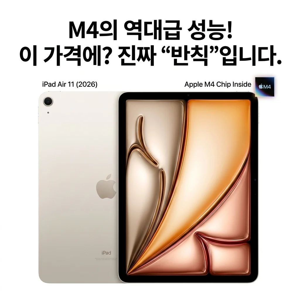 M4 탑재 2026 아이패드 에어 11, 역대급 성능에 이 가격이면 반칙이죠