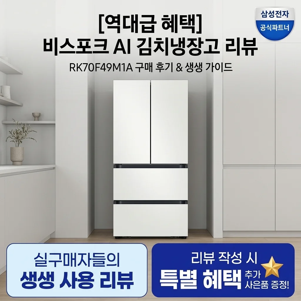 [역대급 혜택] 삼성 비스포크 AI 김치냉장고 RK70F49M1A 구매 후기