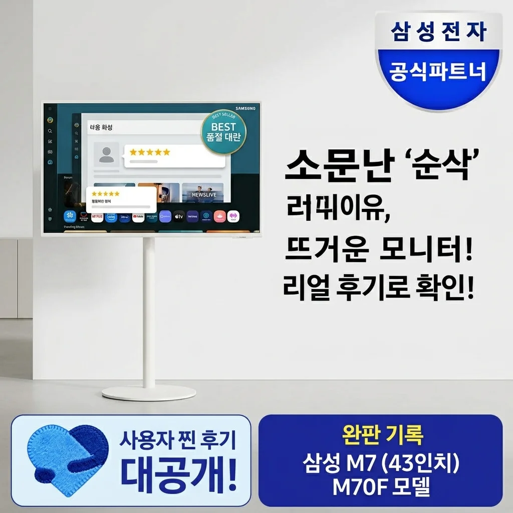 품절대란 삼성전자 무빙스타일 M7 43인치 M70F 이동식 스마트 모니터 후기