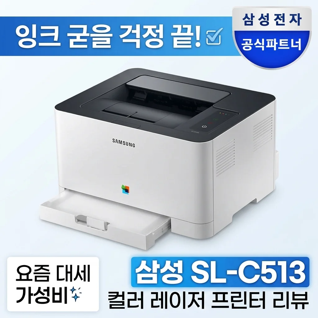 잉크 굳을 걱정 끝! 삼성 SL-C513 컬러레이저프린터 가성비 대란템 리뷰
