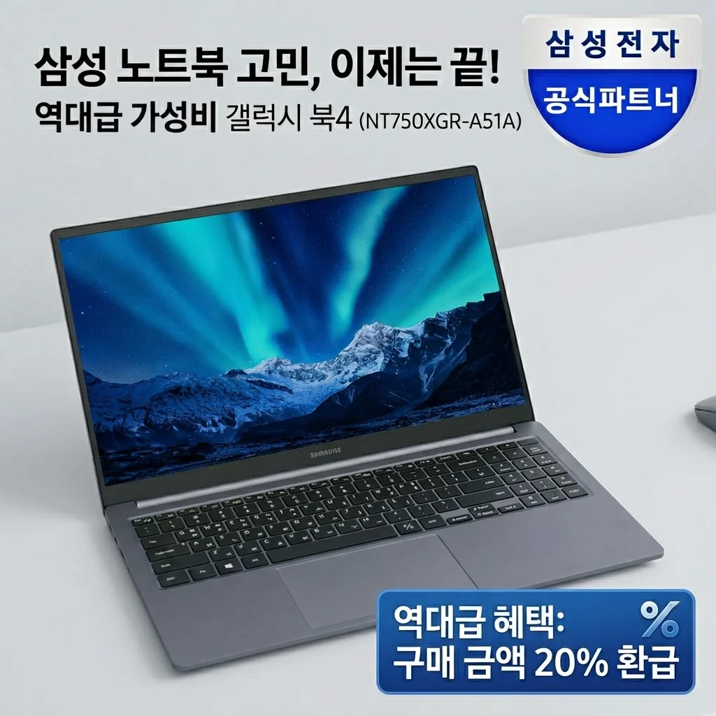 갤럭시북4 NT750XGR-A51A 역대급 가성비? 삼성 노트북 고민 끝!