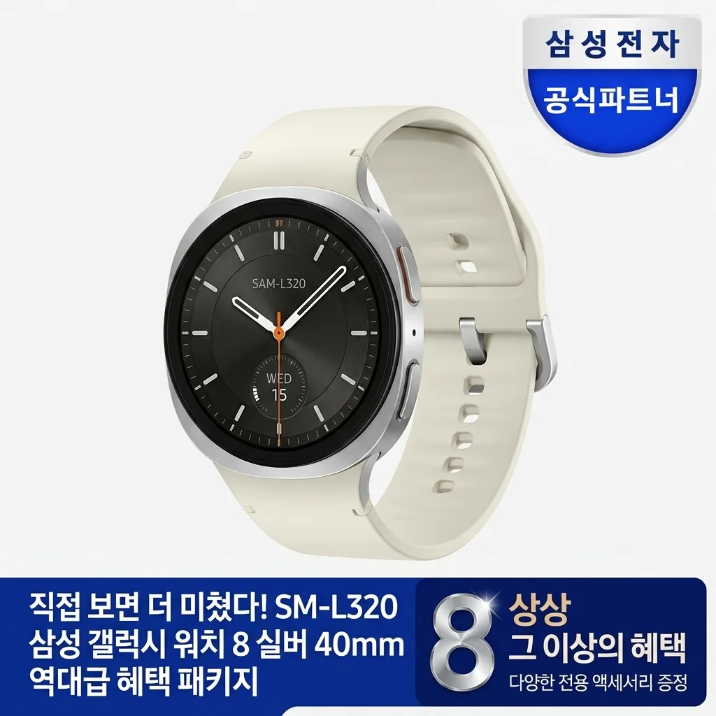 실물 미쳤다! SM-L320 삼성 갤럭시 워치8 실버 40mm 패키지 역대급 혜택