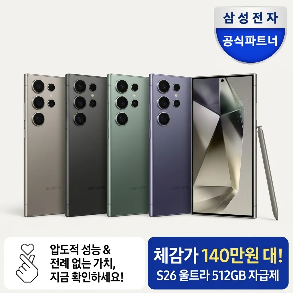 갤럭시 S26 울트라 512GB 자급제, 체감가 140만 원대? 역대급 가성비와 성능 리뷰
