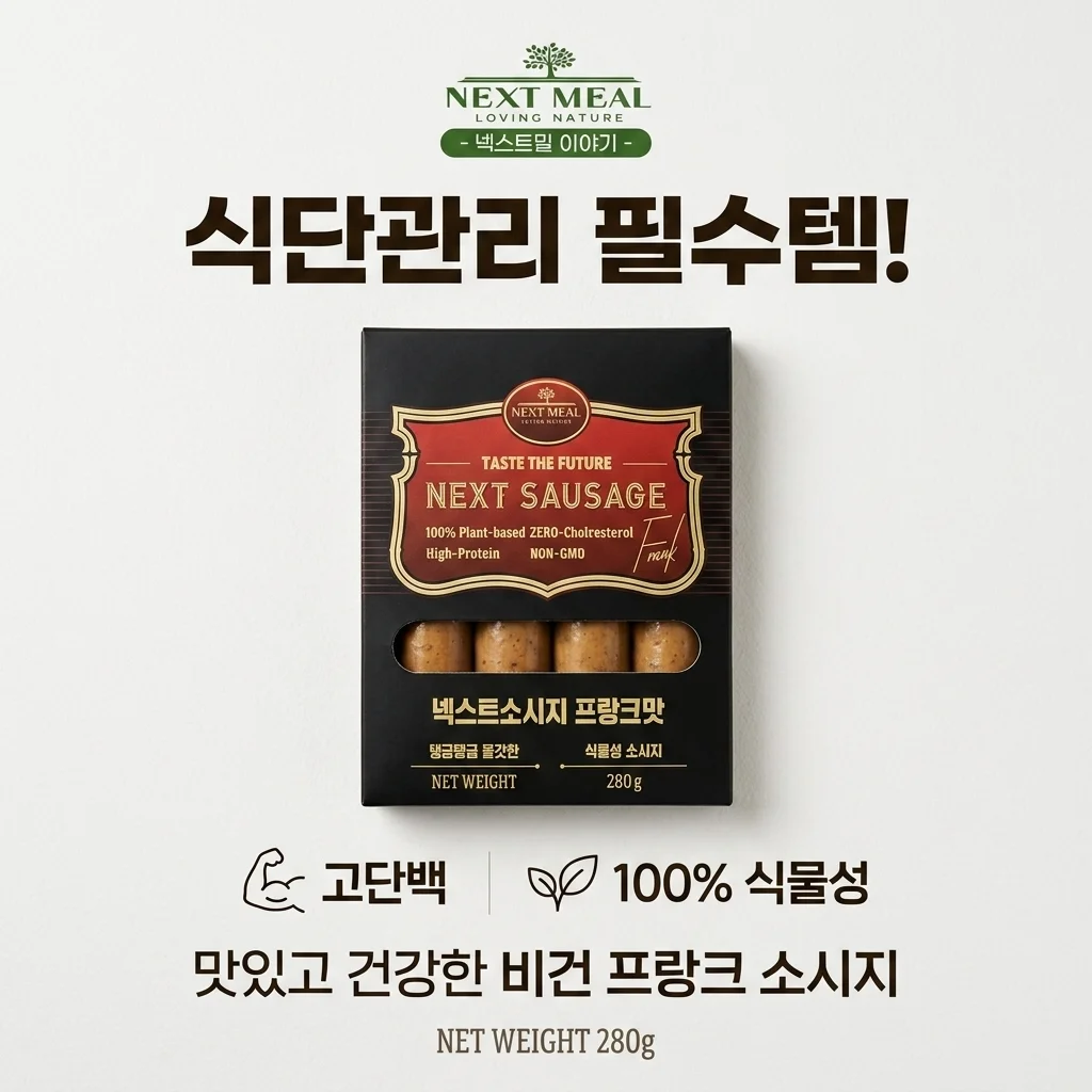 넥스트밀 비건 프랑크 소시지 고단백 식물성이라 식단 관리에도 딱이네요!