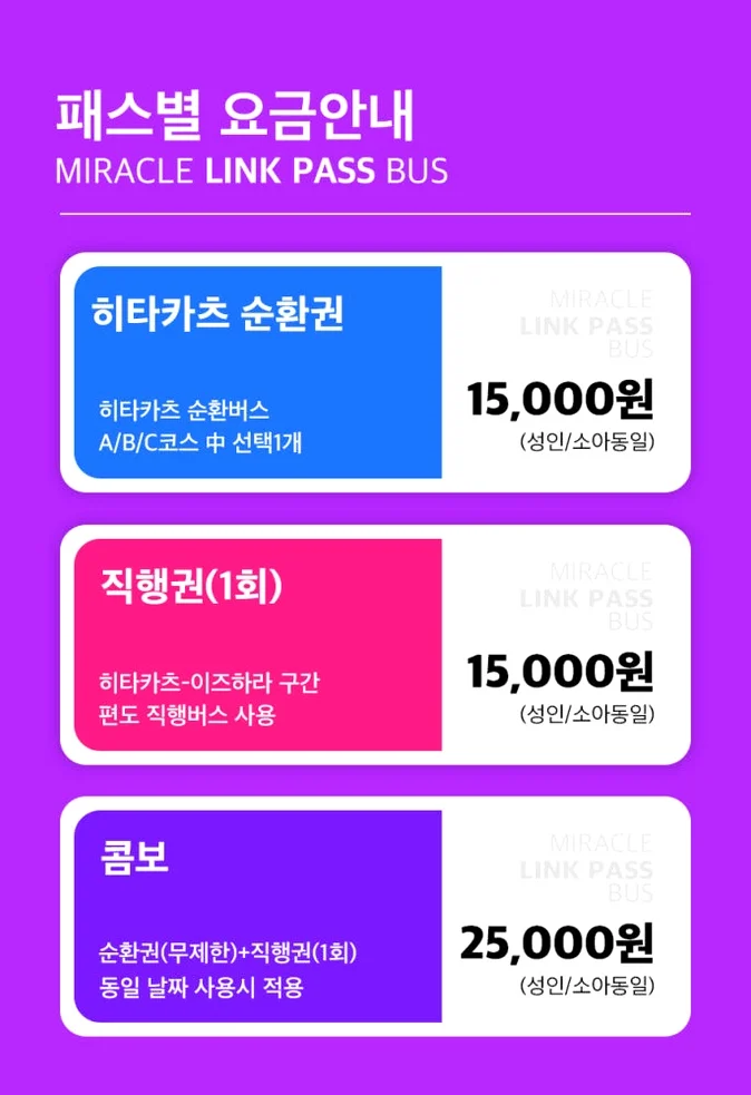 일본 대마도 버스투어 히타카츠 순환 이즈하라 직행 미라클 링크패스 순환 버스 예약 상세 이미지 3
