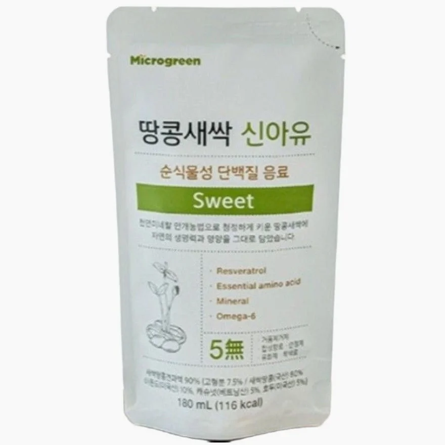 신아유 땅콩새싹두유 스위트 식물성 단백질 두유 180ml, 90개 [원산지:국산] 상세 이미지 1