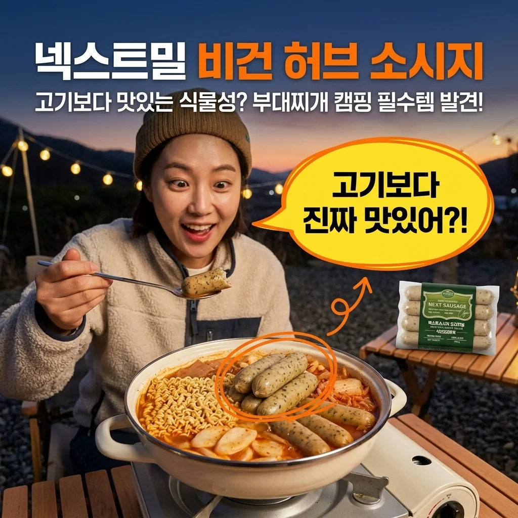 넥스트밀 비건 허브 소시지, 고기보다 맛있는 식물성? 부대찌개 캠핑 필수템 발견!