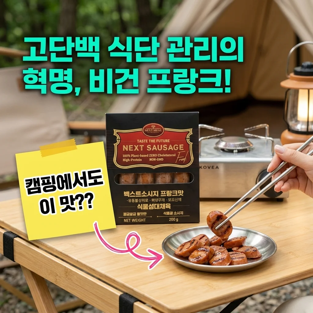 넥스트밀 비건 프랑크 소시지, 고단백 식단 관리의 혁명? 캠핑에서도 완벽한 맛!