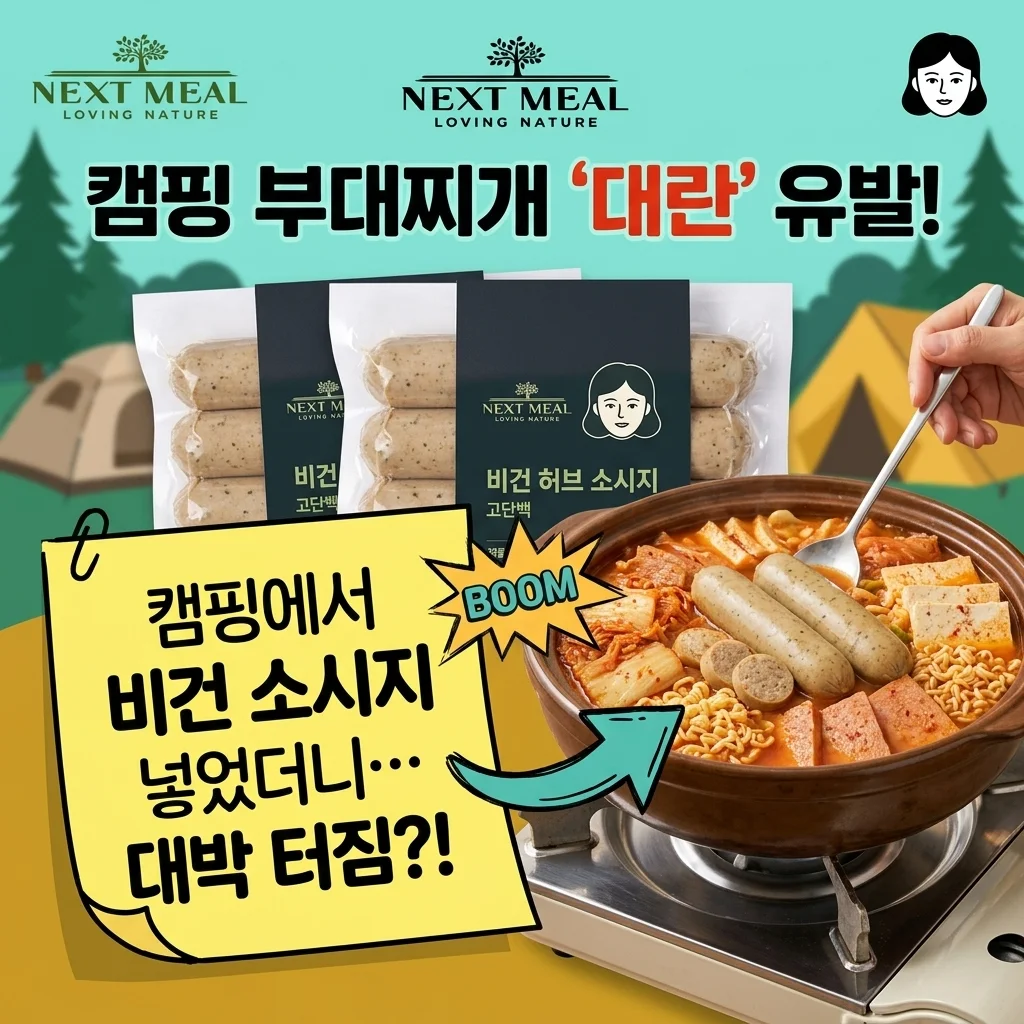 넥스트밀 비건 허브 소시지, 캠핑 부대찌개 고단백 식물성 간식 대란