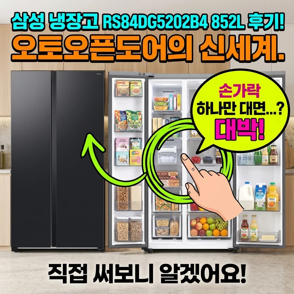 삼성 냉장고 RS84DG5202B4 852L 후기! 오토오픈도어의 신세계