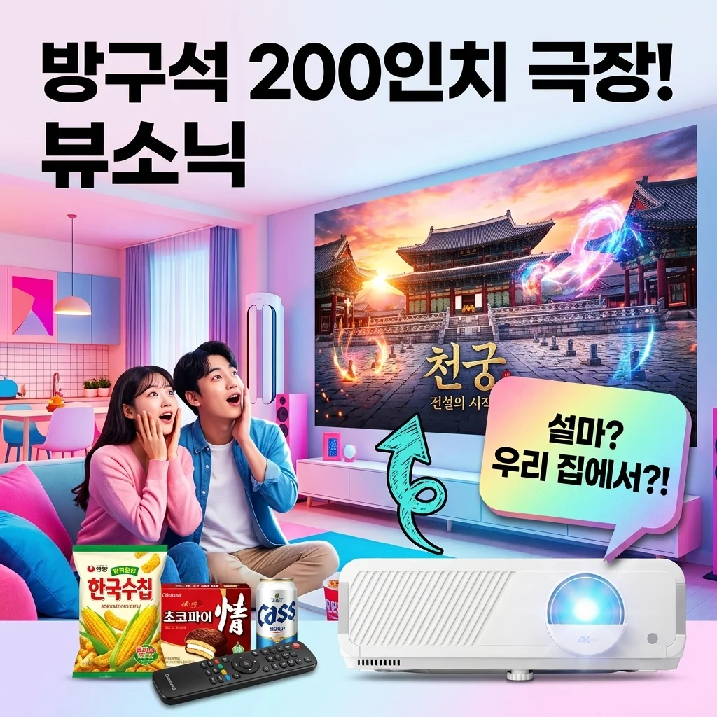 뷰소닉 LX720-4K 4K 빔프로젝터, 200인치 대화면으로 즐기는 우리 집 영화관
