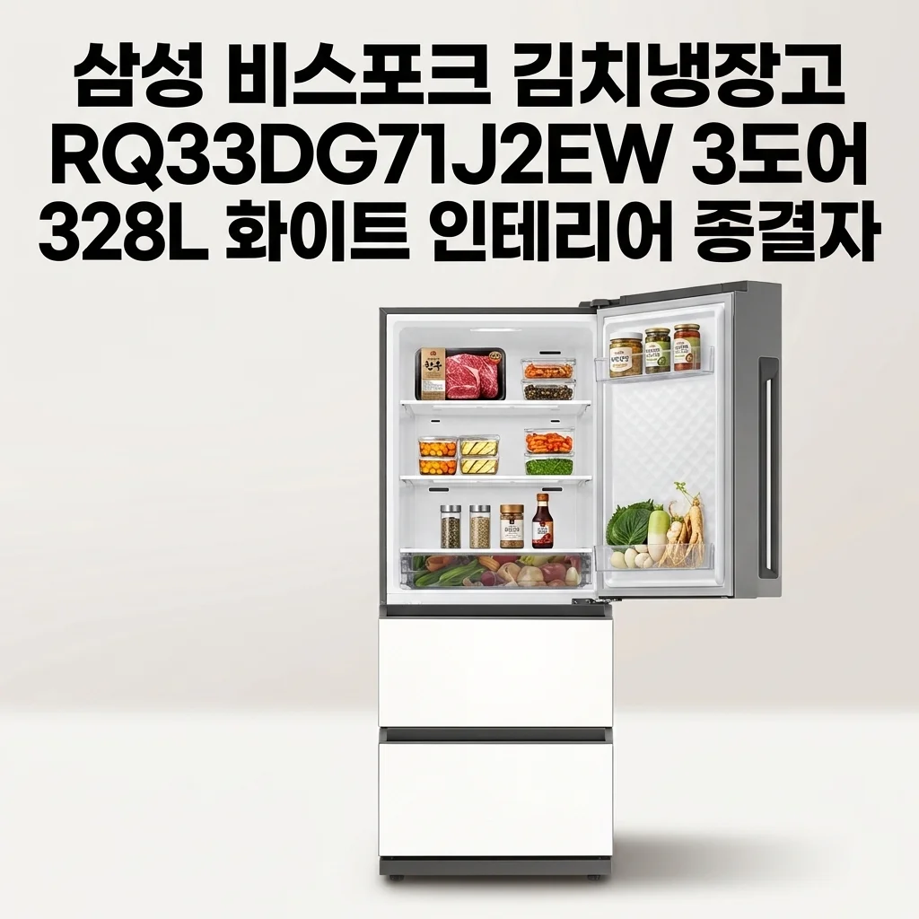 삼성 비스포크 김치냉장고 RQ33DG71J2EW 3도어 328L 화이트 인테리어 종결자