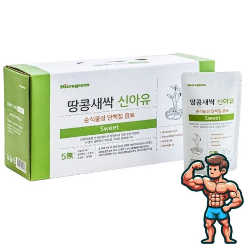 신아유 땅콩새싹두유 스위트 식물성 단백질 60팩, 아침 대용 끝판왕