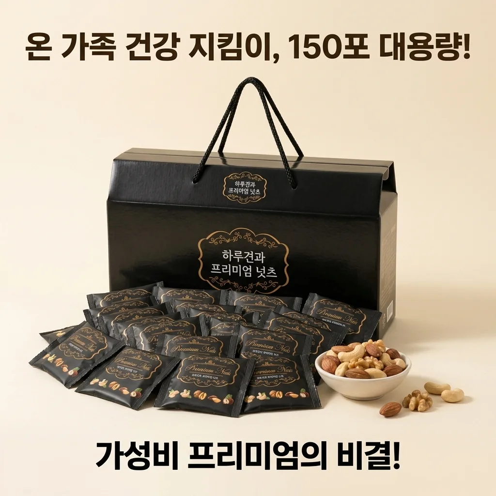 프리미엄하루견과 50포 선물세트 150개입, 온 가족 건강 챙기는 가성비 비결