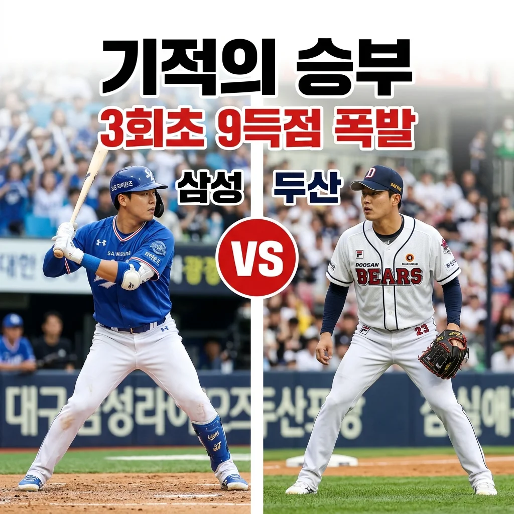 2026년 07월 24일 삼성 라이온즈 두산 베어스 3회 9득점 빅이닝 완승