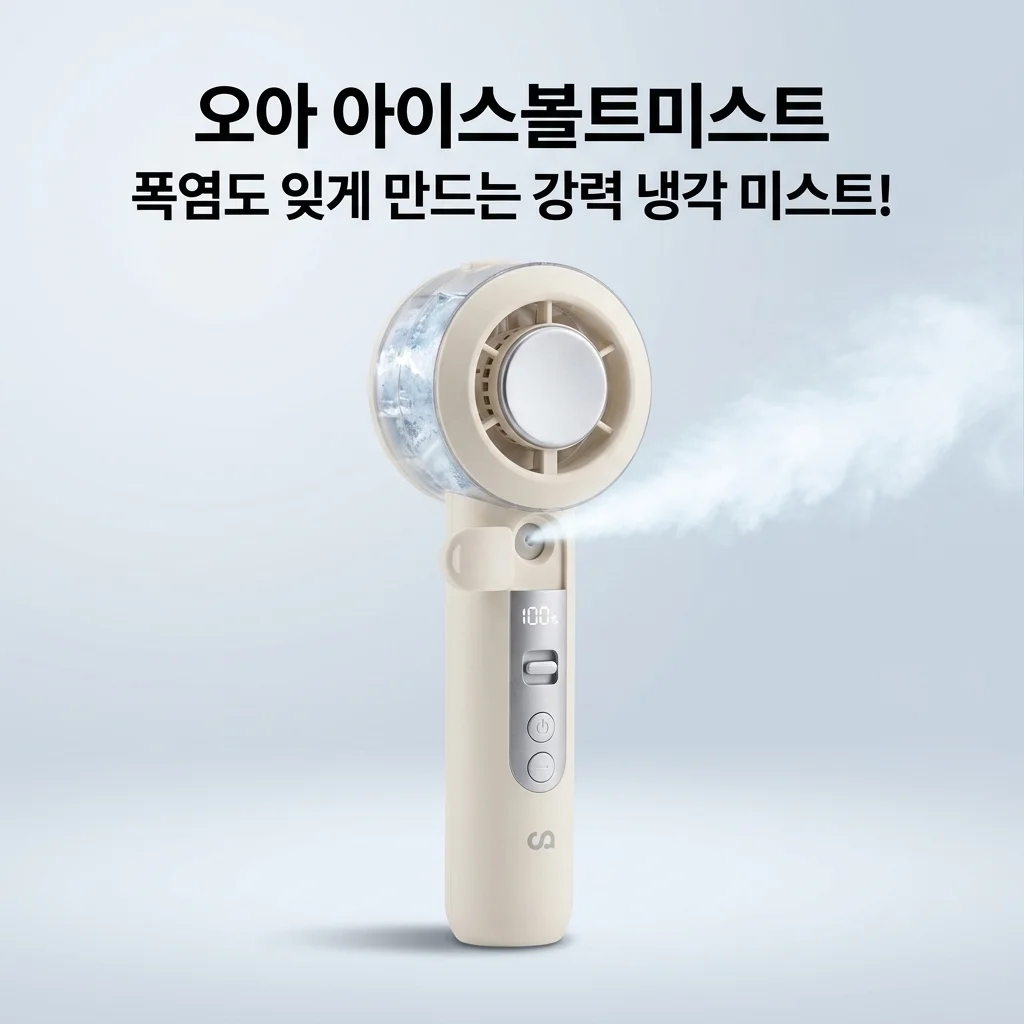 오아 아이스볼트미스트 휴대용 선풍기, 폭염도 잊게 만드는 냉각 미스트의 위력