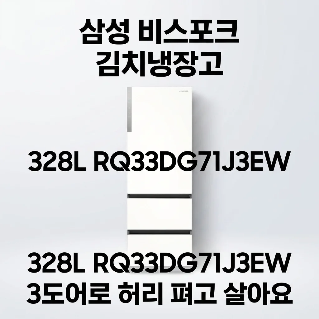 삼성 비스포크 김치냉장고 RQ33DG71J3EW 328L, 3도어로 허리 펴고 살아요