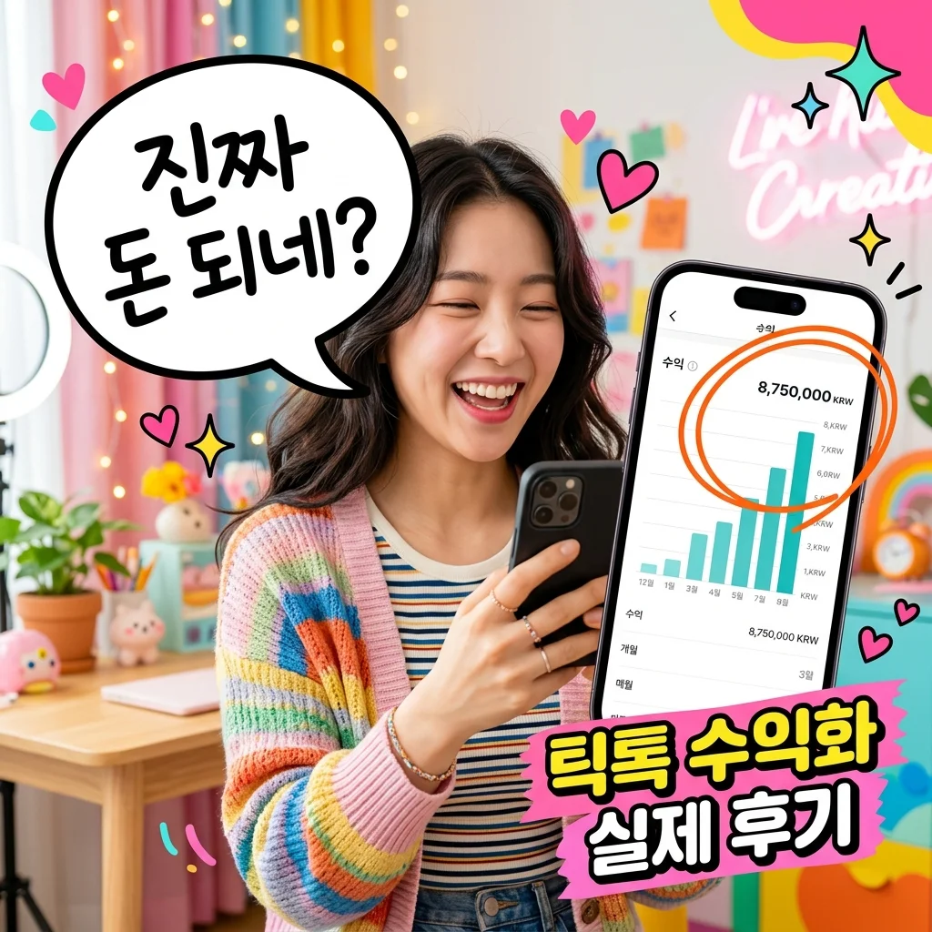틱톡수익화 조건 충족 후기, 1분 영상으로 월급만큼 번 방법