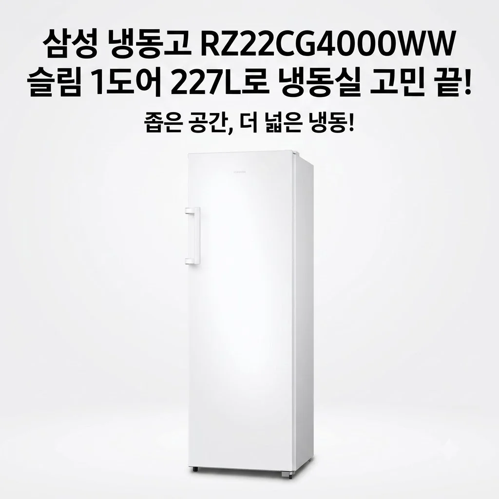 삼성 냉동고 RZ22CG4000WW 슬림 1도어 227L로 냉동실 고민 끝!
